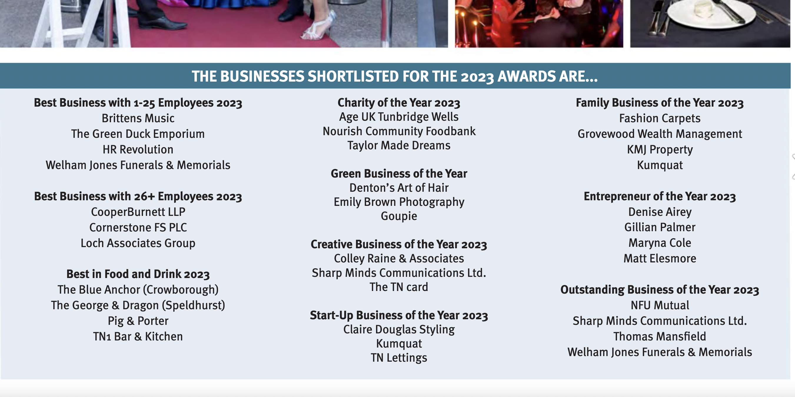 Times of Tunbridge Wells Awards 2023 - image